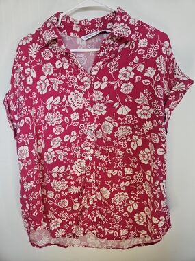 Dex Plaid Button Down Shirt Women Size XL Black Grey White Long Sleeve🔥